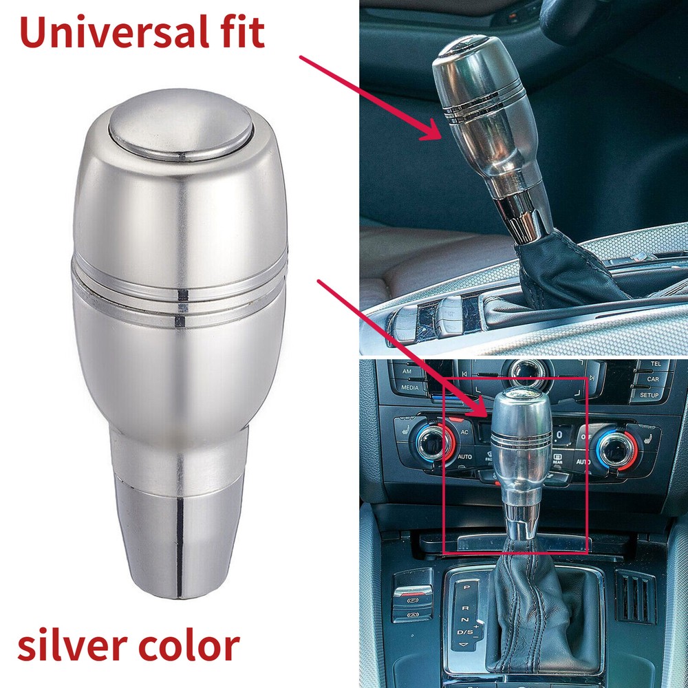 Universal Silver Aluminum Automatic Auto Car Gear Stick Shift Knob Shifter Lever