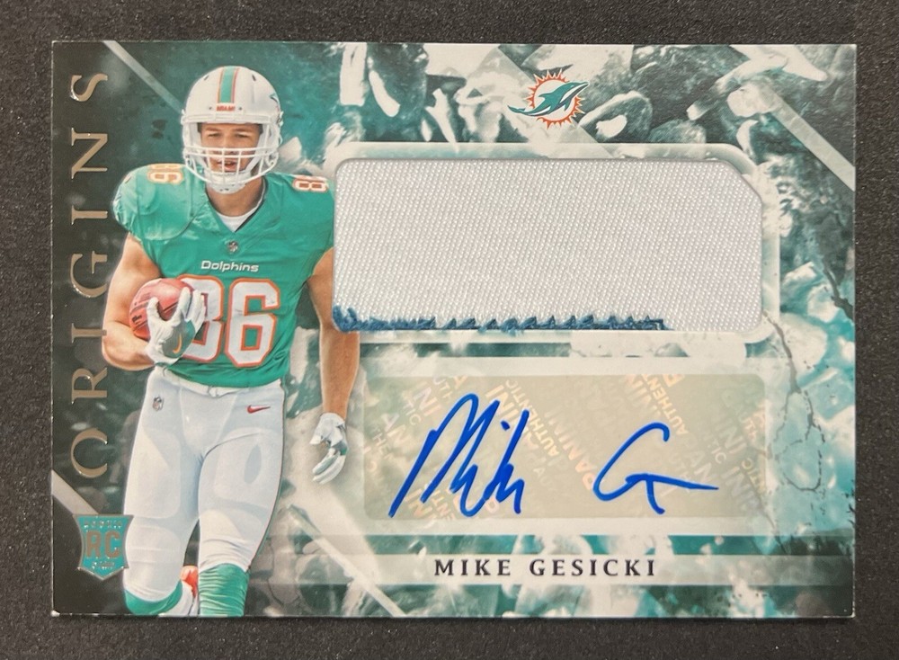 2018 Origins Mike Gesicki Rookie Patch Auto RPA Autograph RC #119 Dolphins