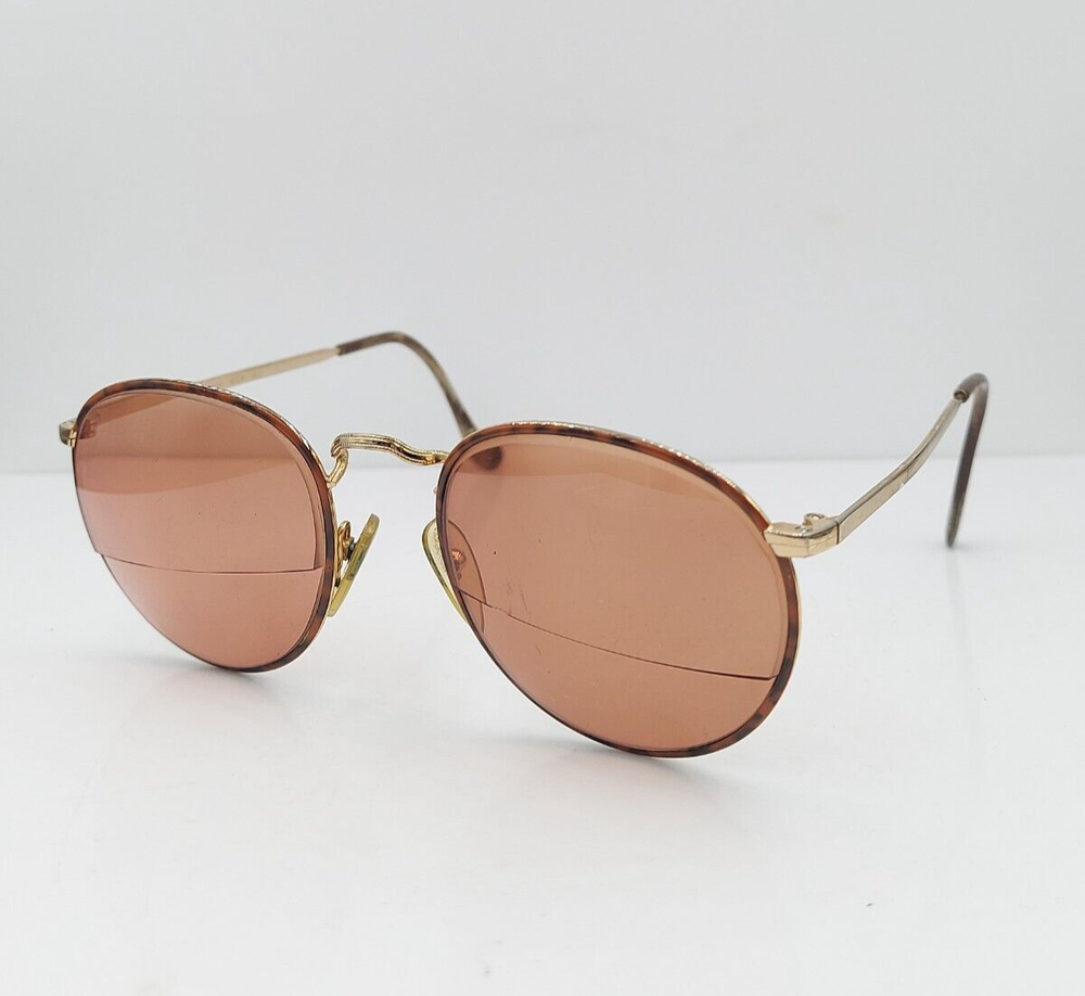 Vintage Cottet 1899 Brown Gold Round Metal Sunglass Frames USA