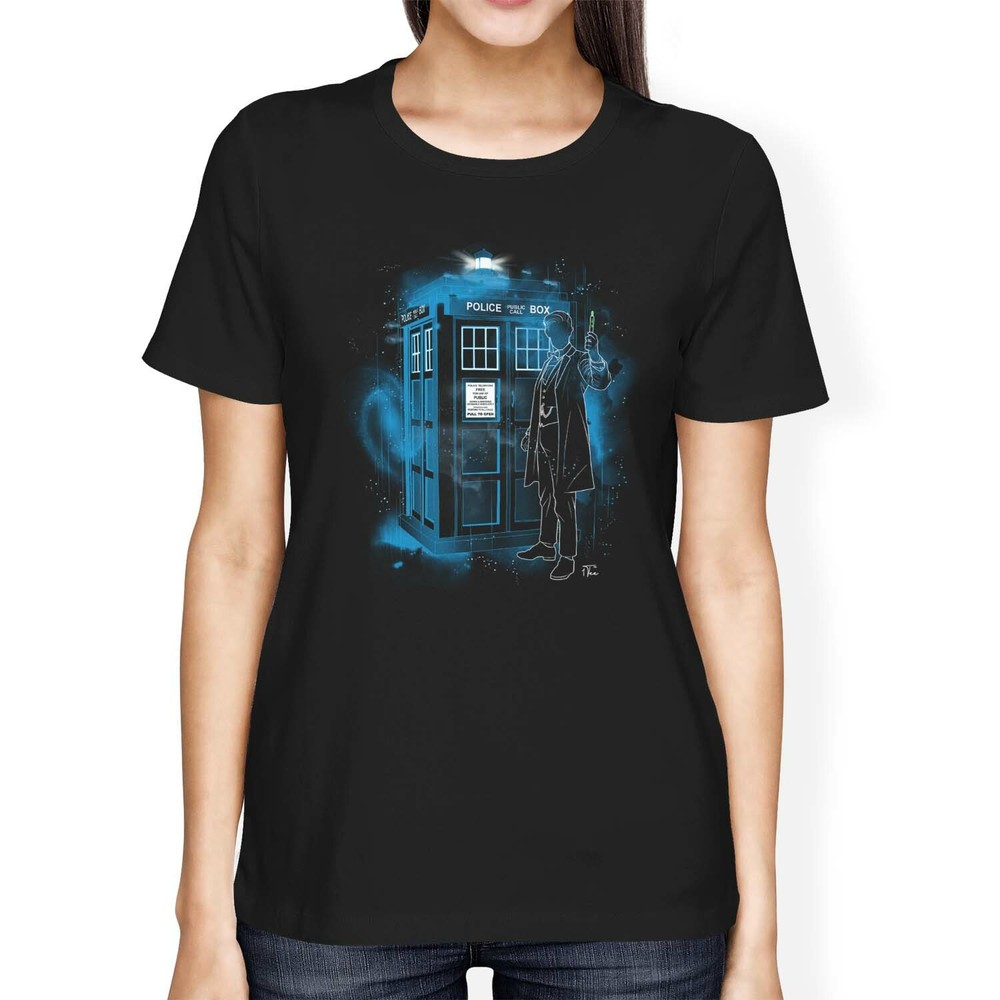 1Tee Womens Loose Fit Police Phone Box Blue T-Shirt