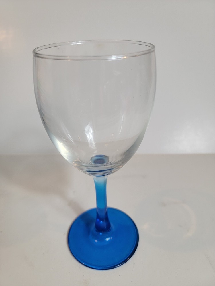 Cobalt Blue Tulip Stem Champagne Flutes 7” Tall Set Of 3 Vintage Classic