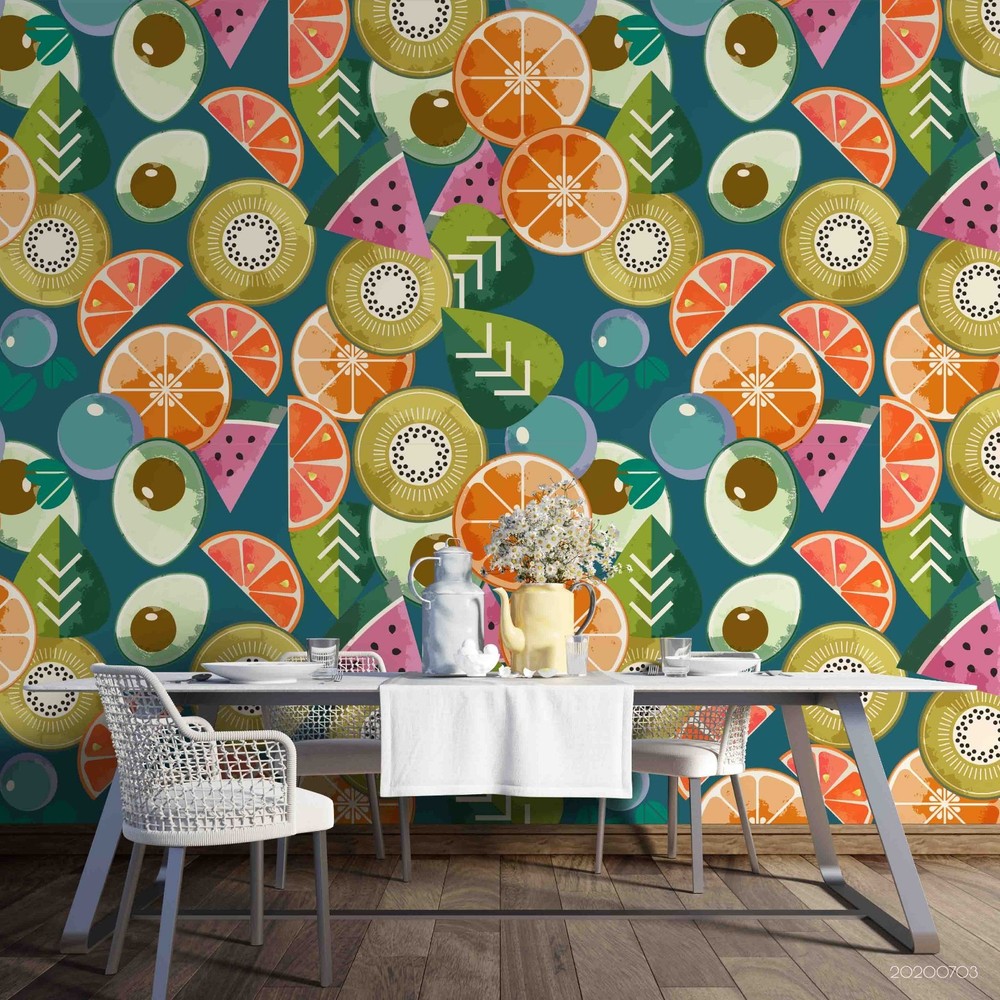 3D Fruit Watercolor Pattern Wall Murals Wallpaper Murals Wall Sticker