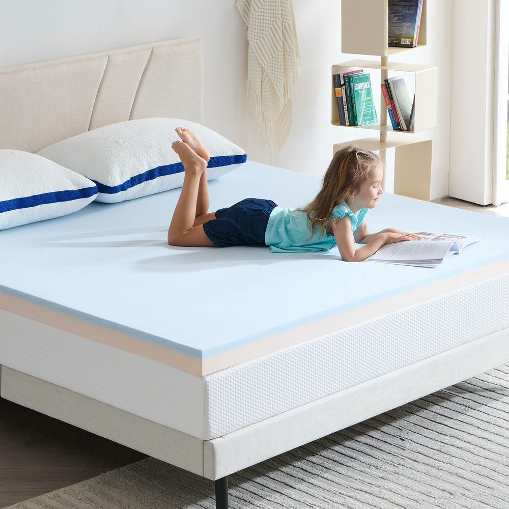 Twolike 2, 3 Inch Cooling Gel Memory Foam Mattress Topper -Twin Full Queen