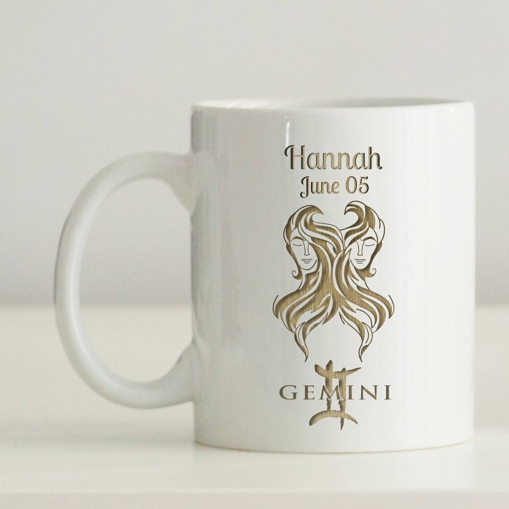 Gemini Mug Personalized Birthday Gift For Her Gemini Astrology Coffee Mug For Wo