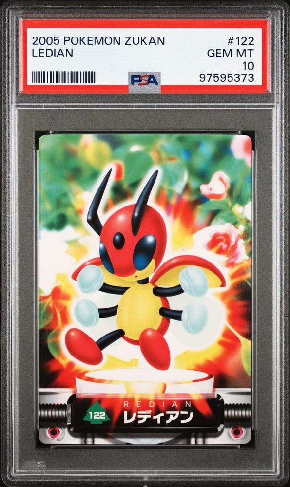 PSA 10 GEM MINT Ledian #122 Pokemon Carddass Zukan Advanced Bandai POP 1