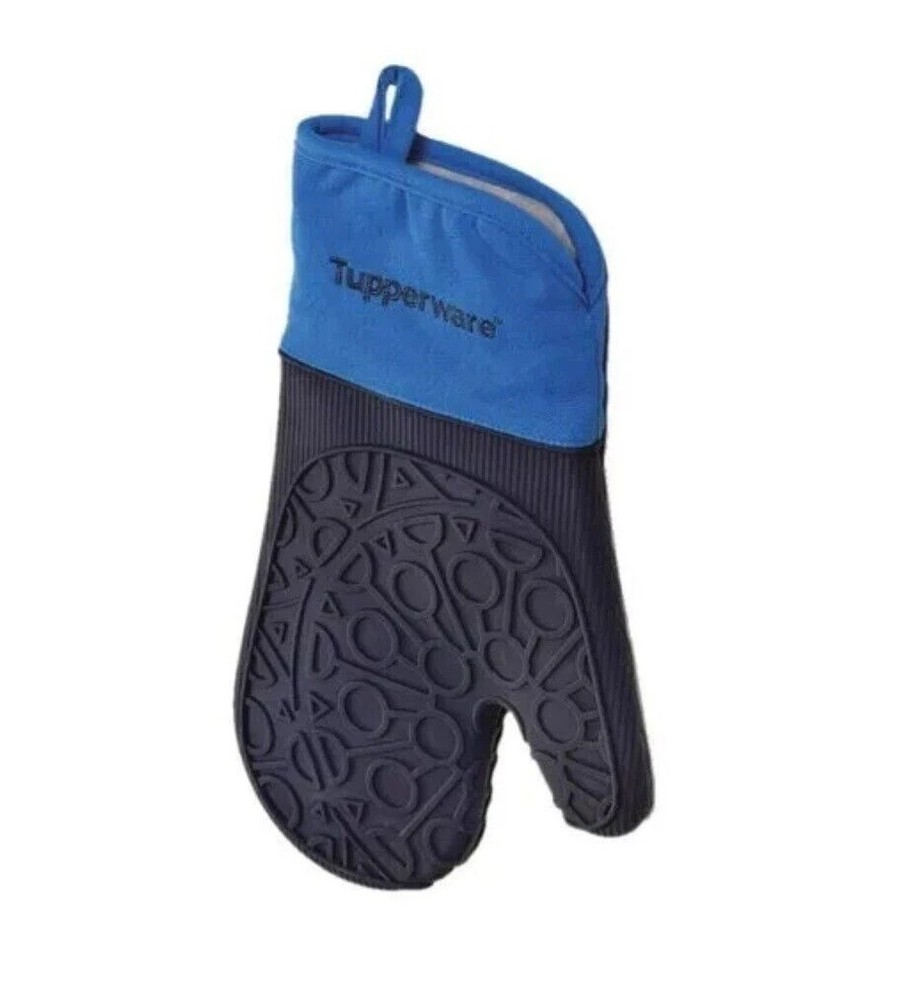 Tupperware Silicone Oven Glove Mitt/Pot Holder Blue - New!