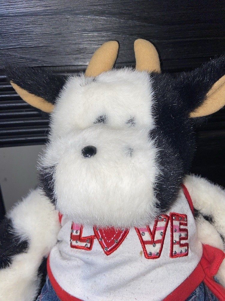 Retired Build A Bear Stuffed Cow with Sound and Outfit  