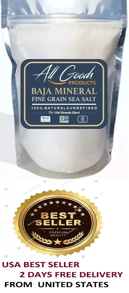 Baja Gold Natural Mineral Sea Salt Grain Crystals 8 oz Bag