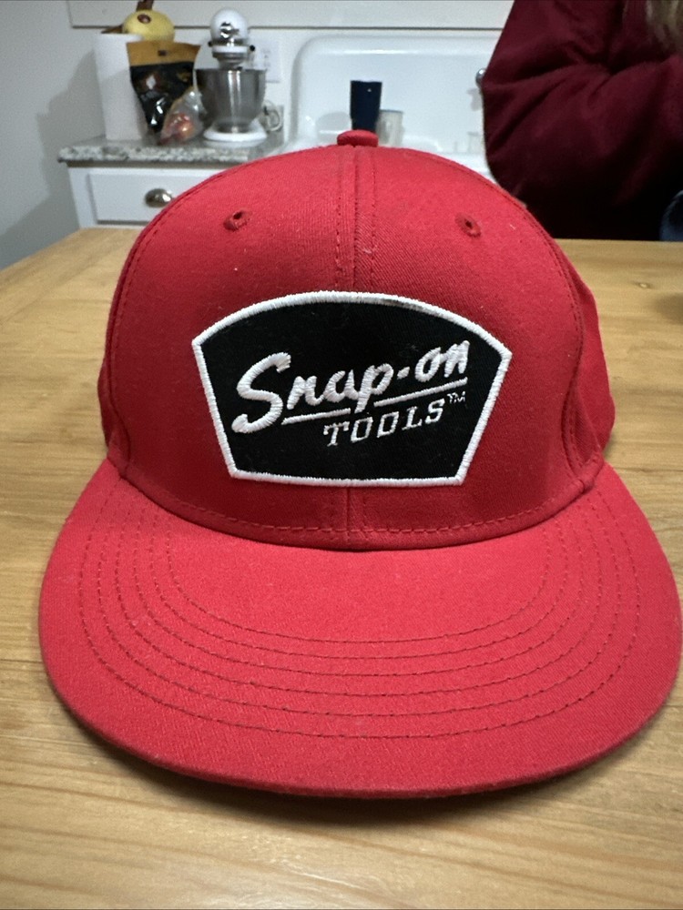 Snap-On Tools Red Adjustable Flat Bill Embroidered Baseball Cap 322  