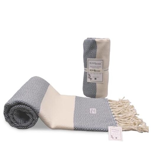 Quick Dry Teal Turkish Beach Towel for Adults