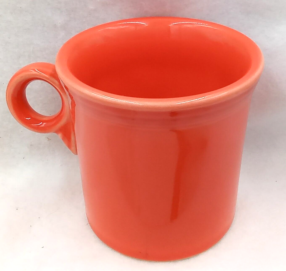 Homer Laughlin Fiesta Ware Coffee Mug Cup Orange Vintage HLC Handle Round USA