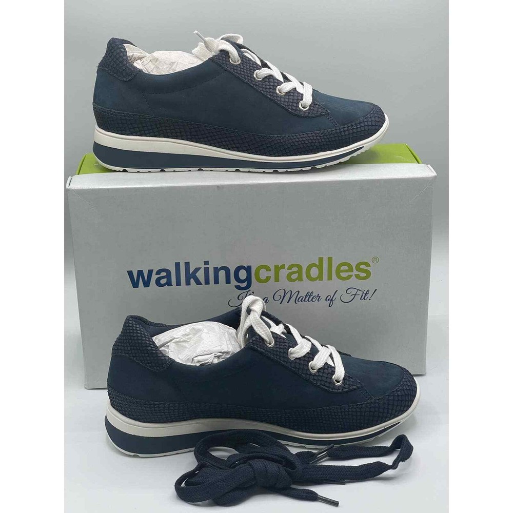 Walking Cradles Navy Dylan Nubuck Sneaker - Women Size 7