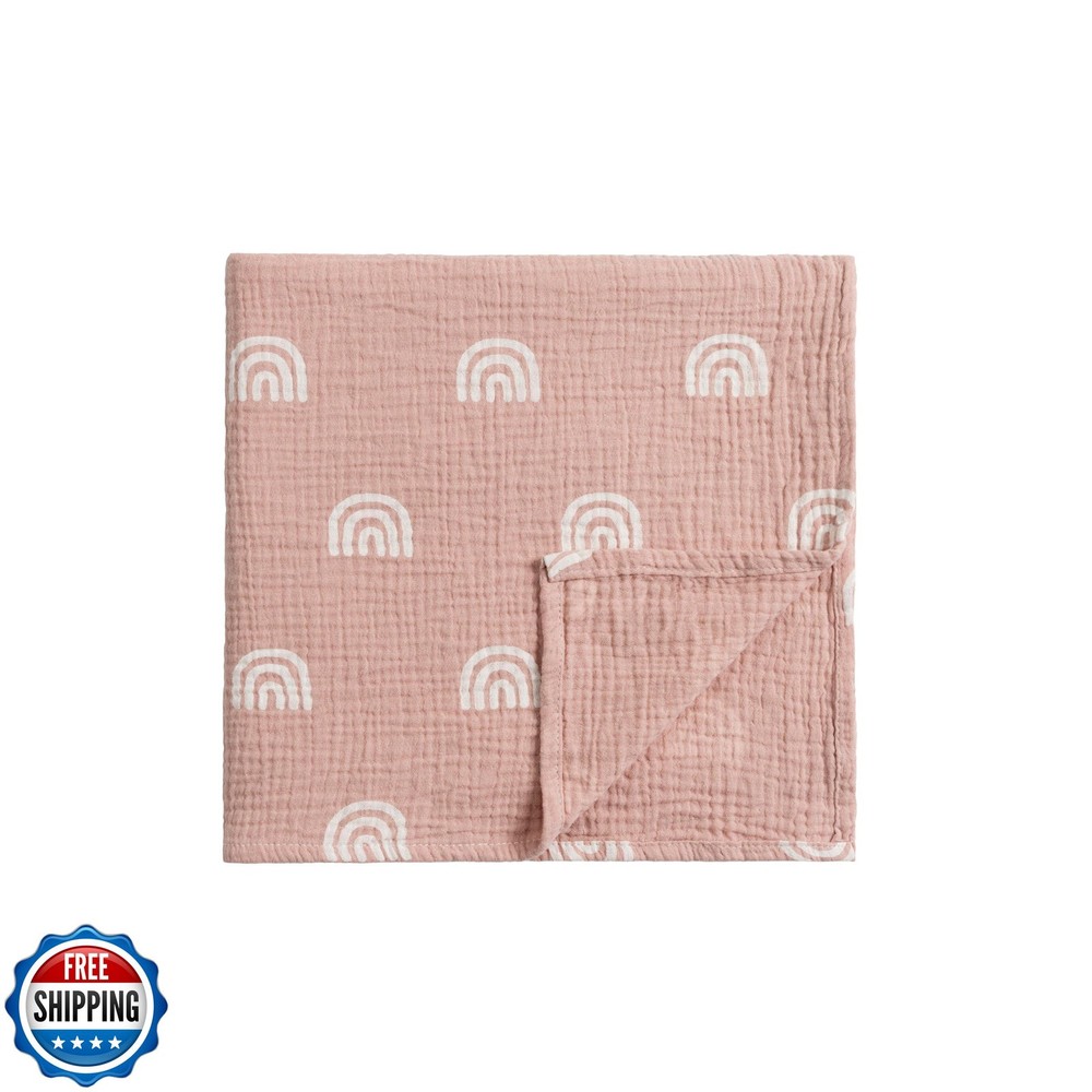 Meracorallo Muslin Swaddle Blanket, 100% Cotton Receiving Blanket Soft and Br