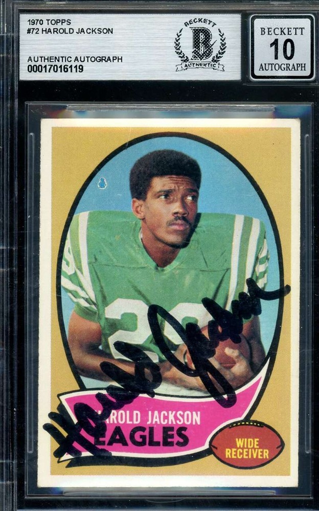 Harold Jackson Gem Mint 10 Beckett BAS Signed 1970 Topps Rookie Autograph