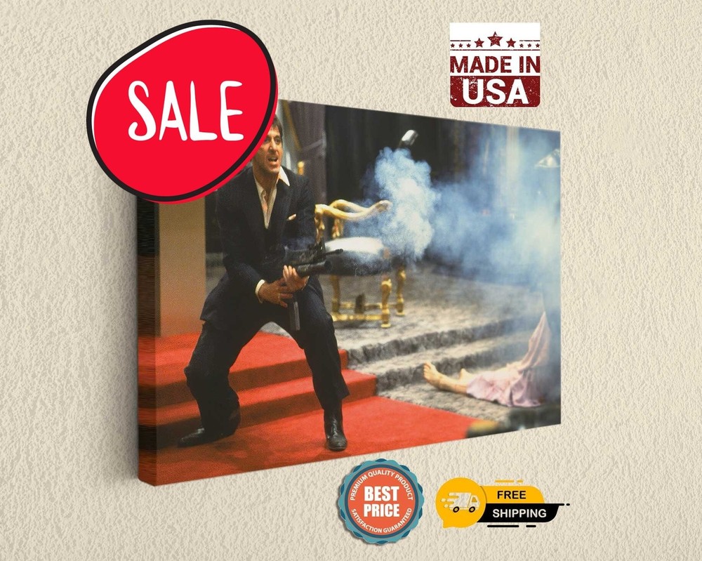 Scarface Canvas Print Tony Montana Movie Poster Wall Art Ready To Hang