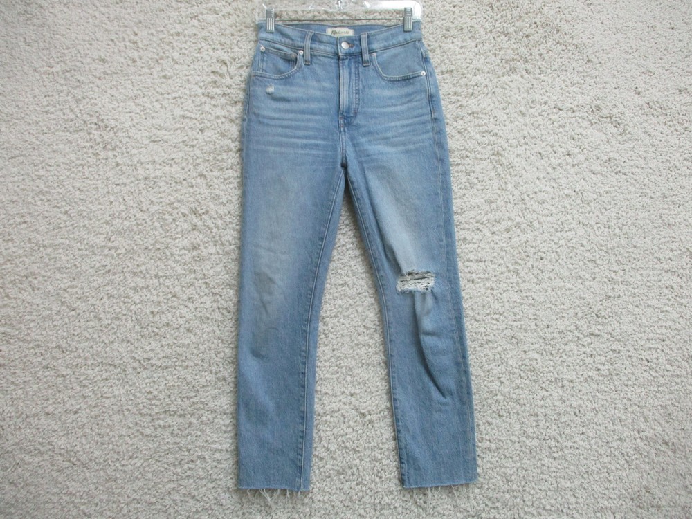 Madewell Womens 24 Perfect Vintage Distressed Light Wash Blue Jeans