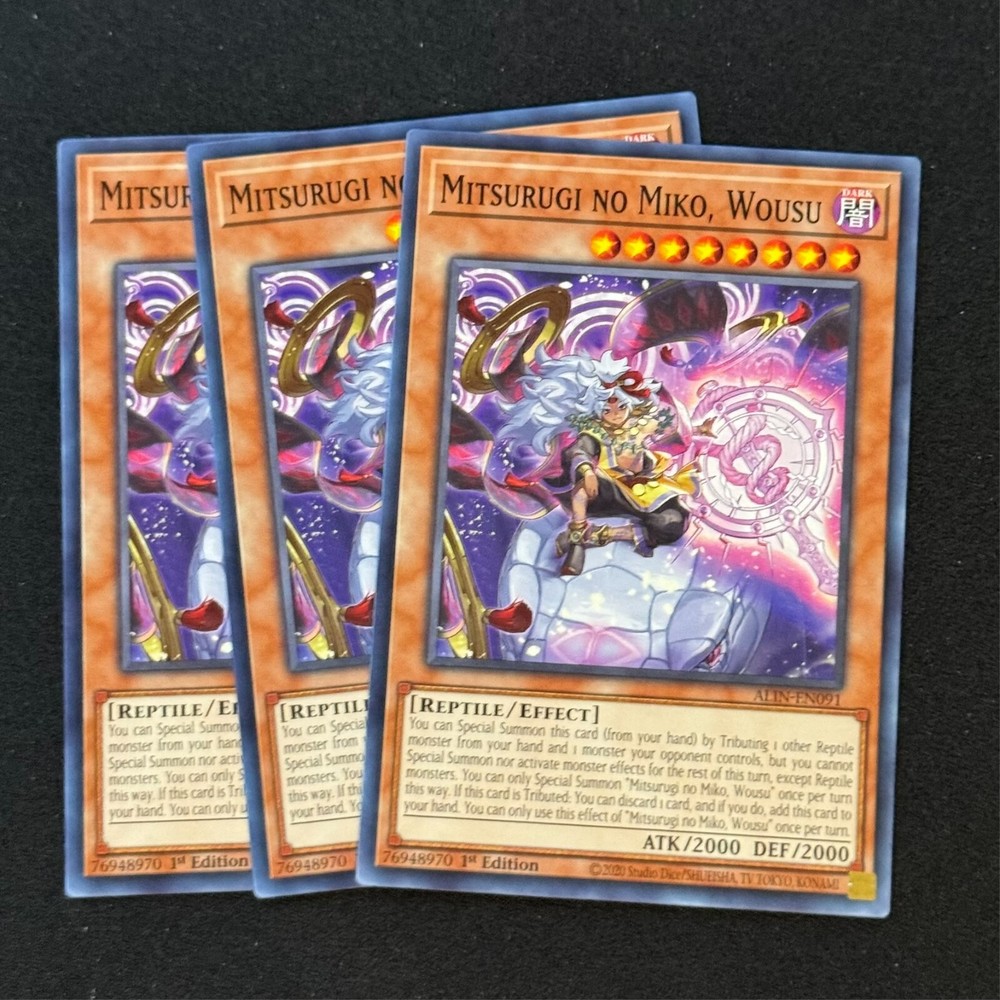 3x Mitsurugi No Miko Wousu ALIN-EN091 Common Alliance Insight Card