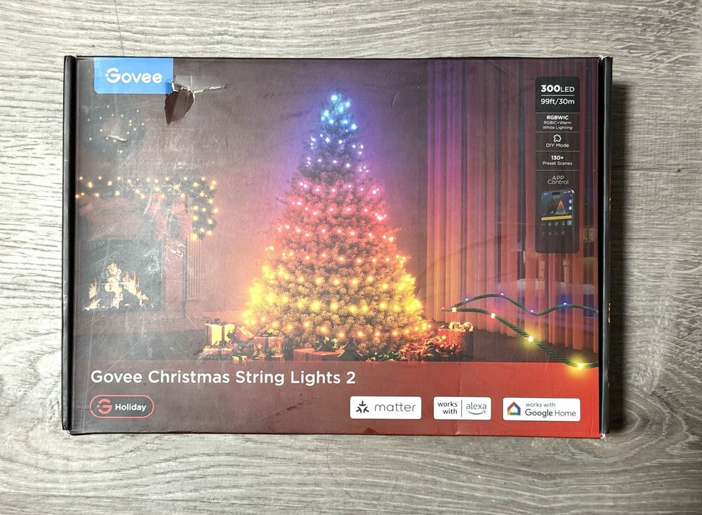 Govee Christmas Lights 2, RGBWIC 99FT 300LEDs Smart Christmas Tree Lights