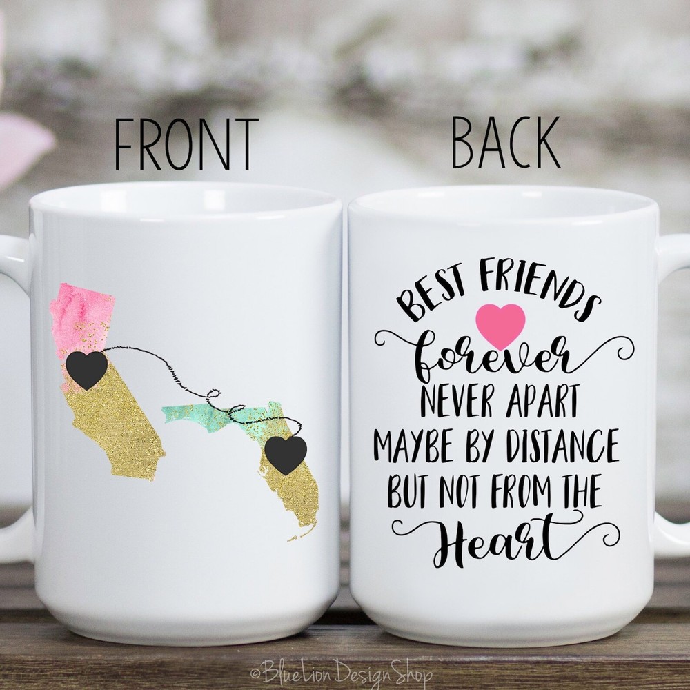 Long Distance Mug Best Friends Mug Best Friend Gift Bff Mug Home Mug State Mug T