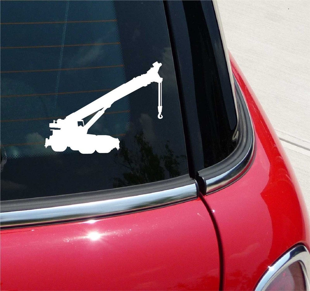Crane Truck Silhouette Decal Sticker for Car Wall Art Equipment Graphic