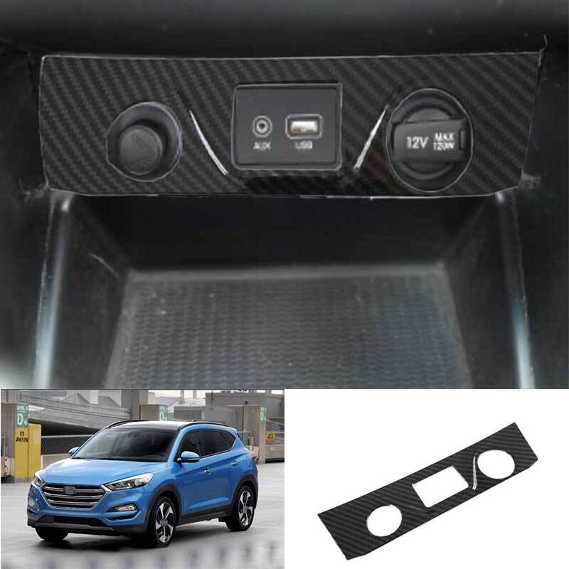 Carbon Fiber Center Console Cigarette Lighter Panel For Hyundai Tucson 16-2018