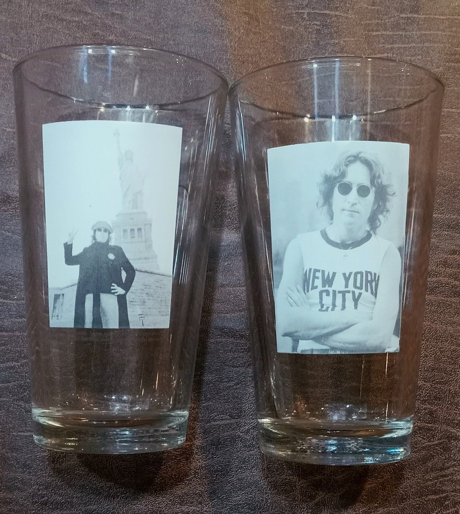 John Lennon pint glasses NYC Set Of 2