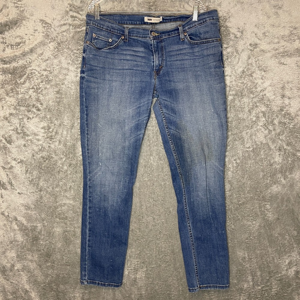 Levis 524 Modern Classic Slim Fit Low Rise Skinny Blue Denim Jean Juniors 17