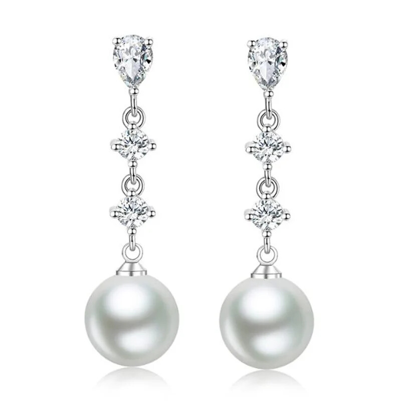 925 sterling silver earrings women jewelry pearl drop earrings