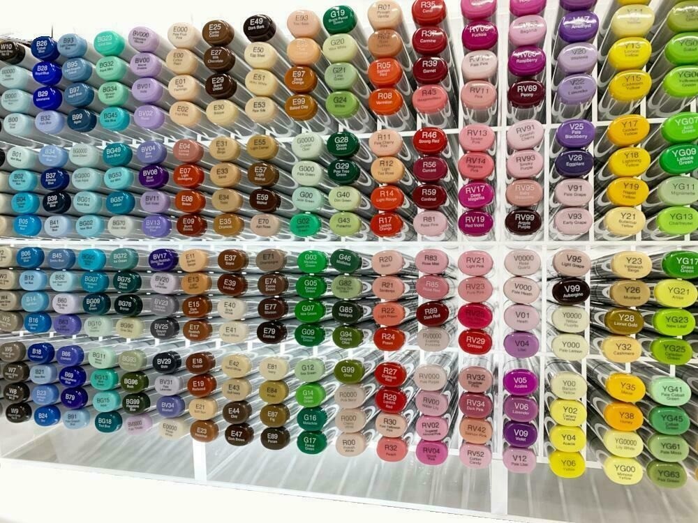 Copic Sketch Marker Pen 358 All Complete Set with Handmade Acrylic Display Stand