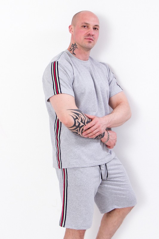 Men’s Summer Shirt & Shorts Combo - Nosi Svoe 8193-057 in Gray