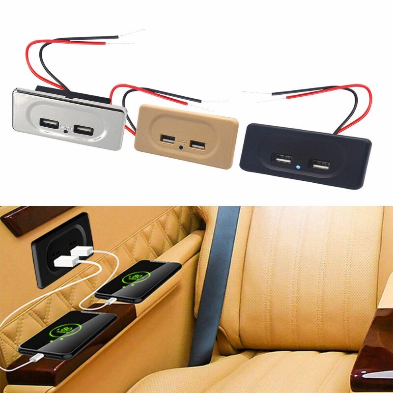 3.1A Dual USB Fast Charger 12V Outlet Panel for Motorcycle Car RV