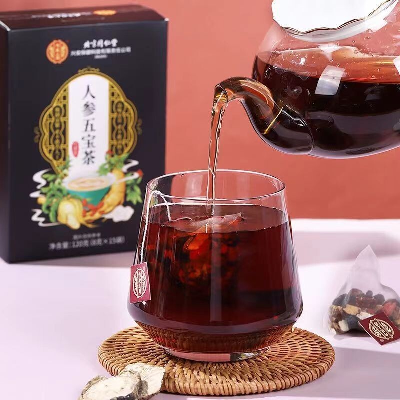 120g Chinese Herbal Tea Ginseng Chinese Wolfberry Maca Five Treasure Herbs Tea