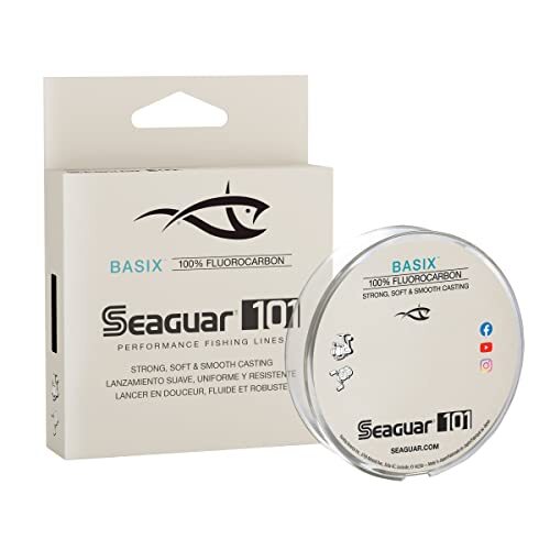 101 BasiX 100% Fluorocarbon Fishing Line 10lbs, 200yds Break Strength/Length ...
