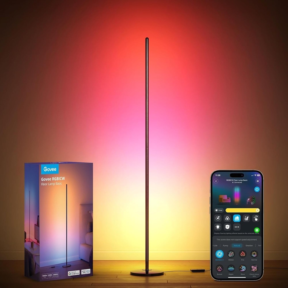 Govee RGBIC Floor Lamp, LED Corner Lamp Works with Alexa, 1000 Lumen Smart Moder