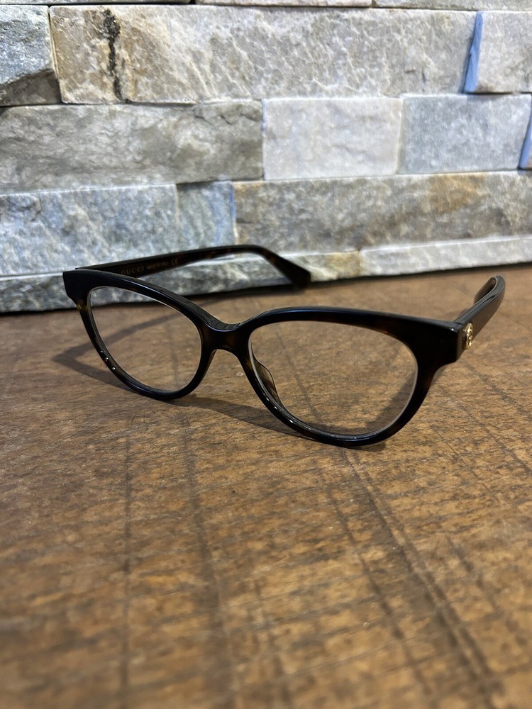 Gucci GG0373O Green Dark Brown Amber Eyeglass Frames 004