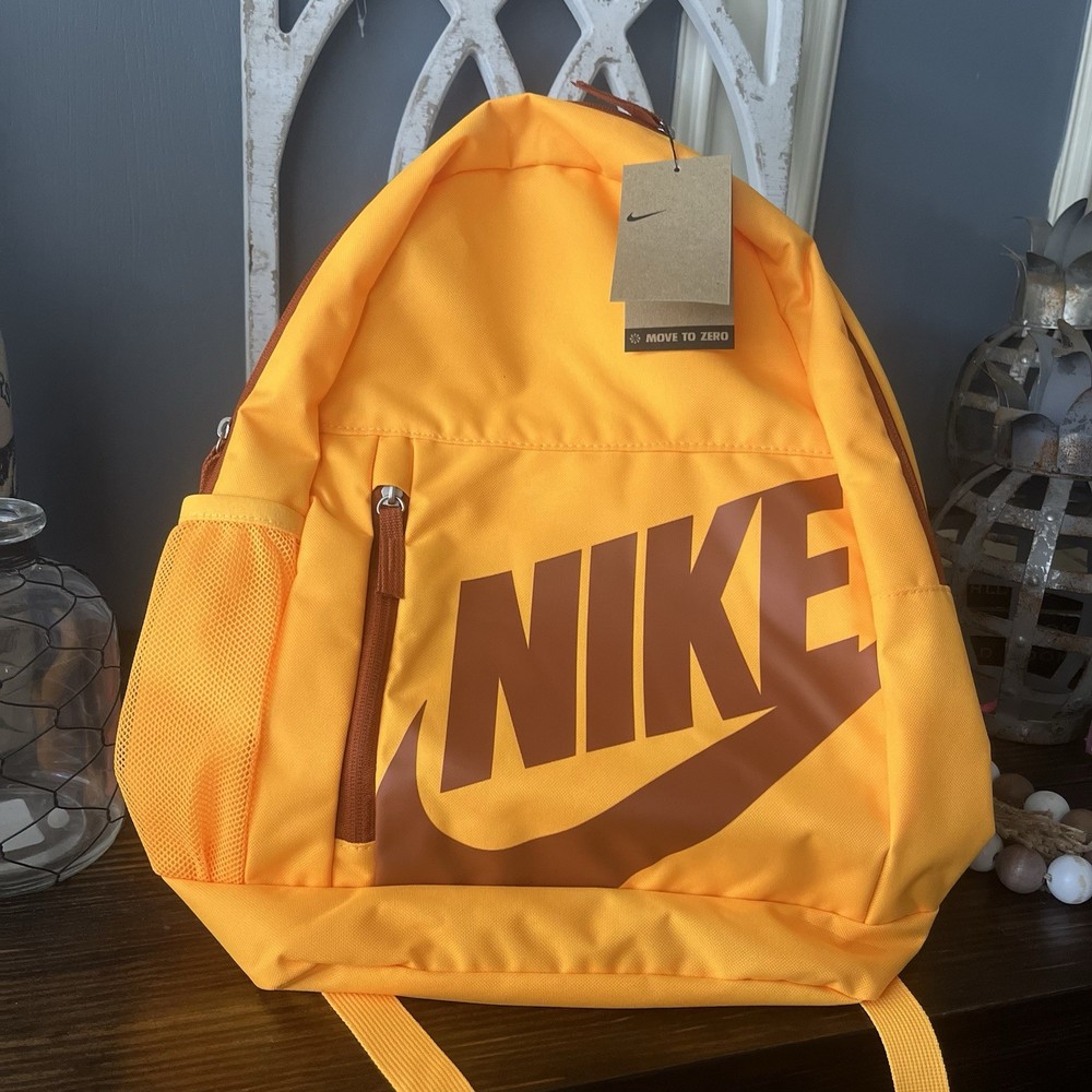 Nike Backpack in Vibrant Orange with Zipper Closure Pencil Pockets Logo