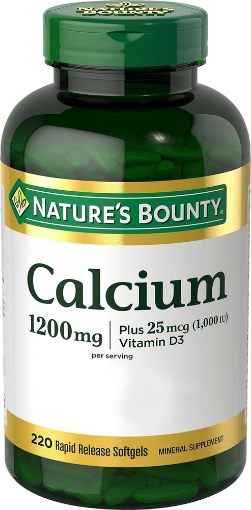 Calcium 1200 mg with 1000IU Vitamin D3 Bone Health & Immune Support 220 Softgels
