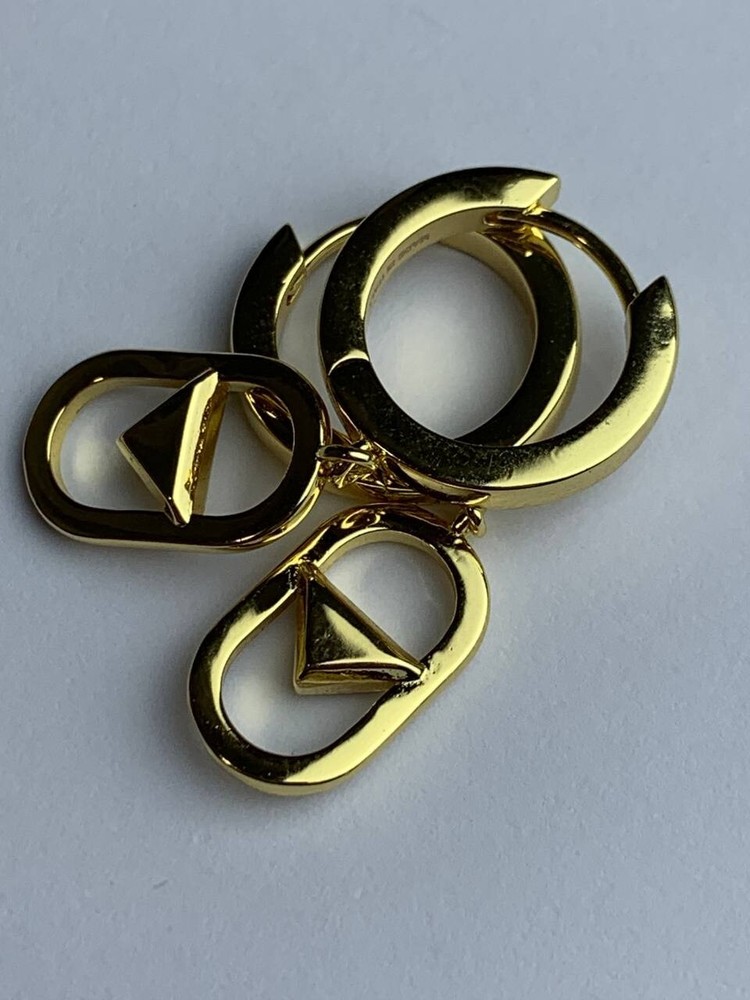 Givenchy Gold Designer Shaped Dangle Drop Earrings