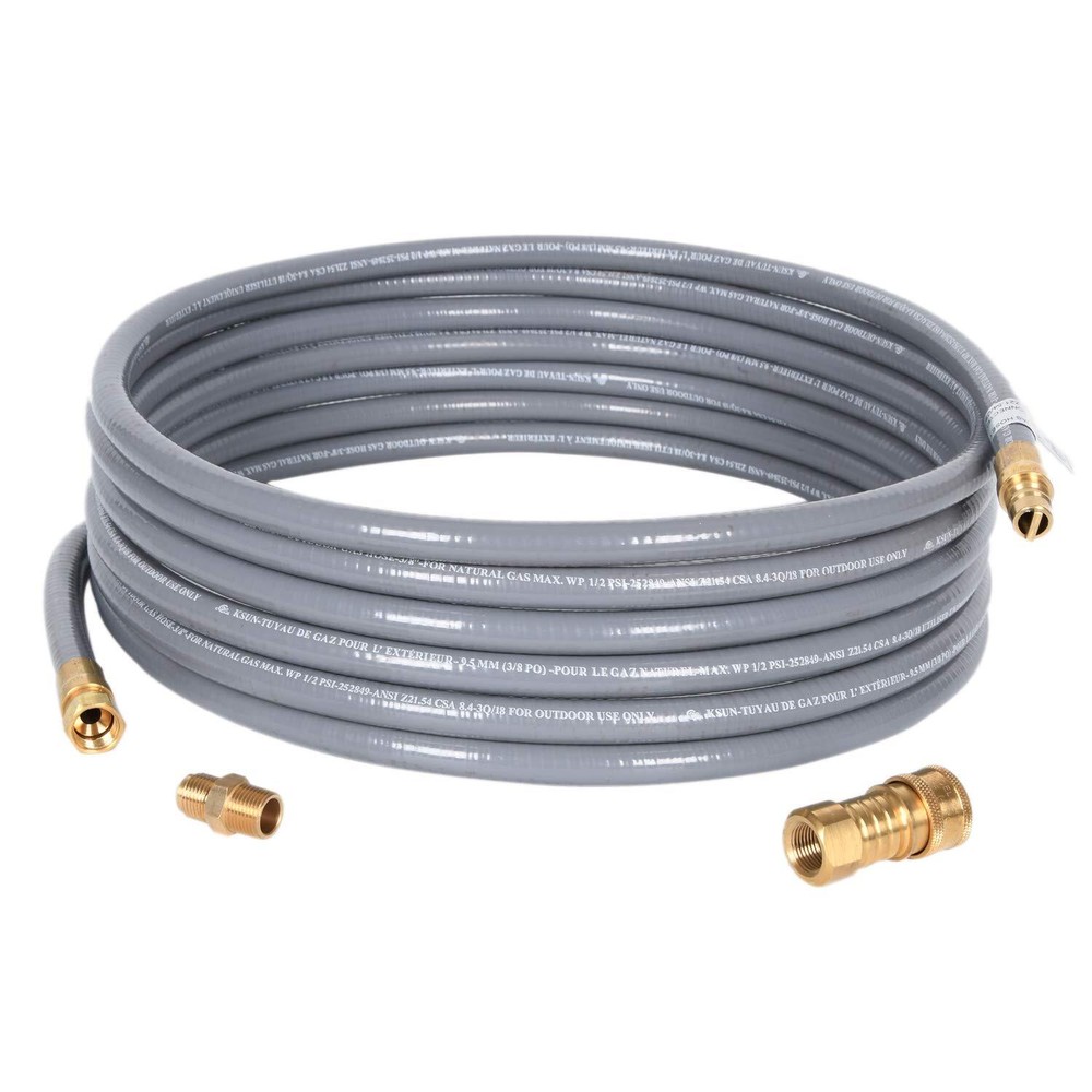GGC Feet 1/2 inch ID Natural Gas Hose Quick Disconnect Connect Fittings 3/8 Fem