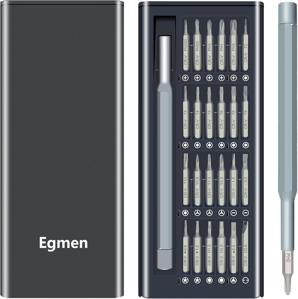 25-in-1 Magnetic Precision Screwdriver Set with Compact Case