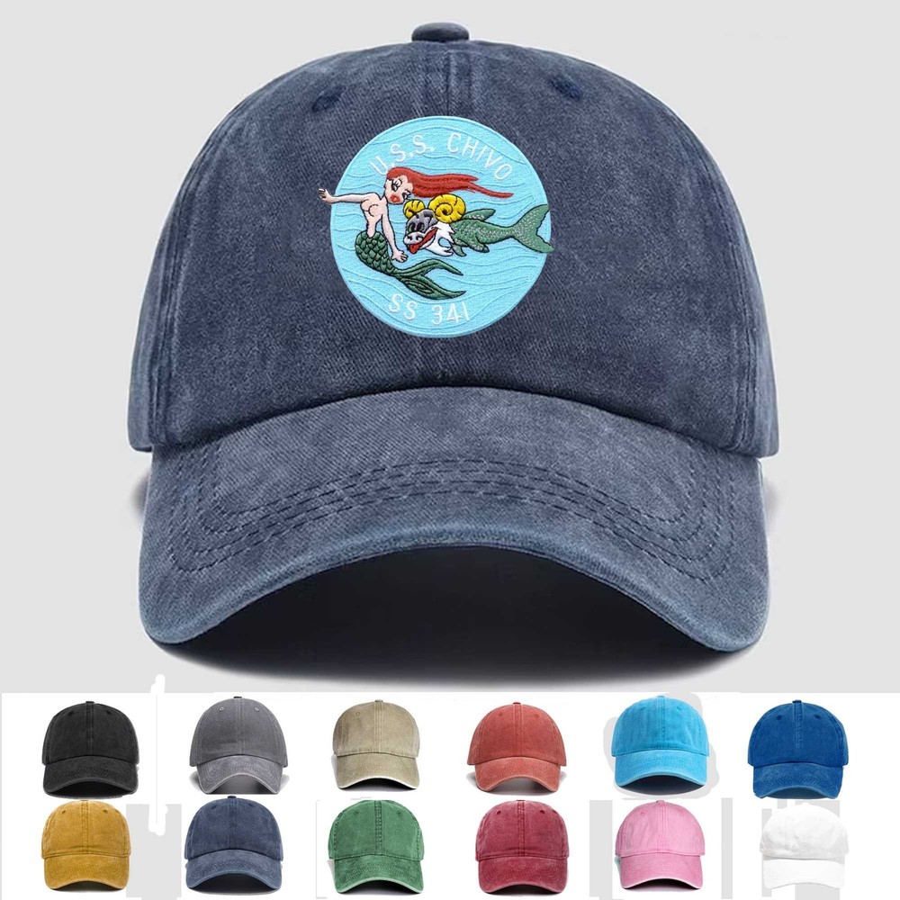 Custom Embroidered Hat SS-341 USS Chivo, Veteran Cap, Trucker Hat, Gift Idea 3