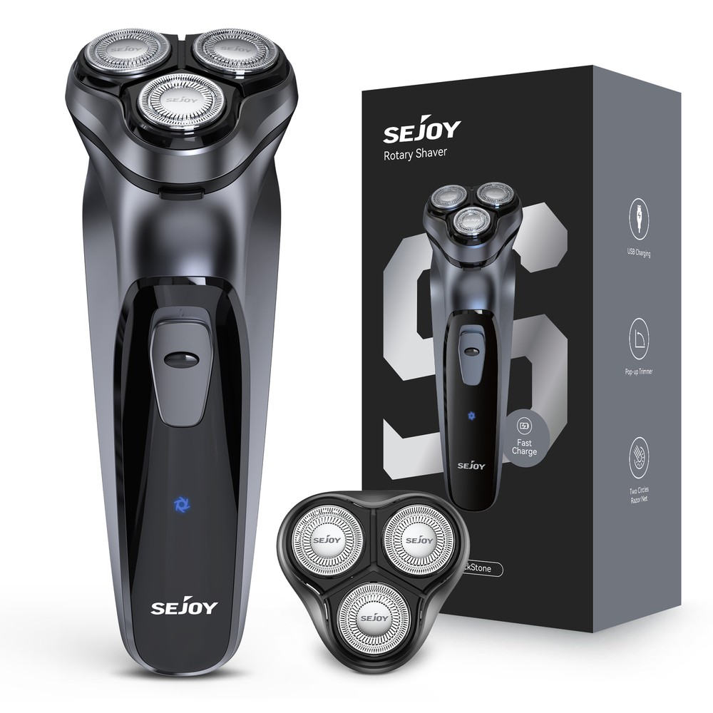 SEJOY Men‘s Electric Shaver Razor Rotary Beard USB Rechargeable Trimmer Cordless