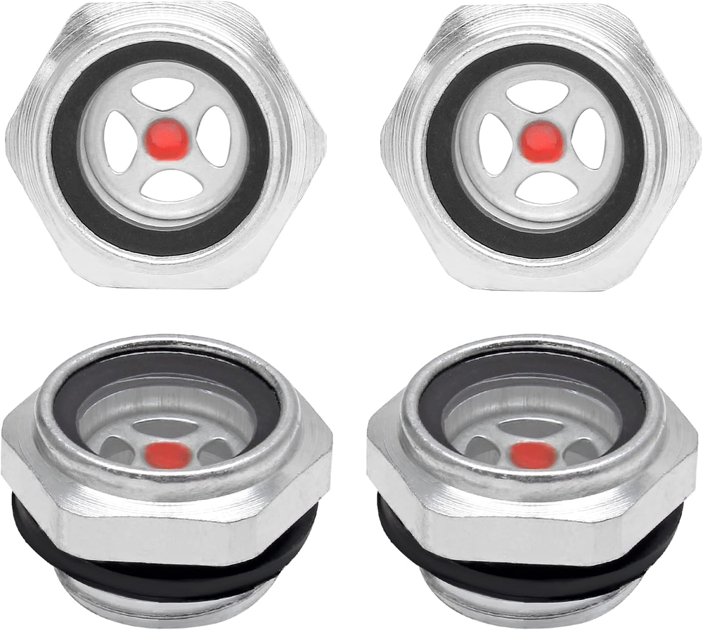 4Pcs Air Compressor Oil Sight Glass 1/2 Inch NPT Oil Liquid Level Gauge Male
