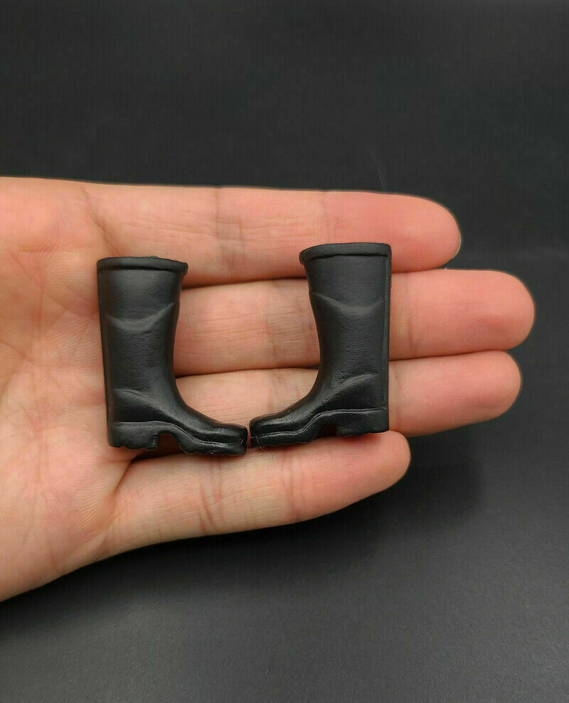 1/12 Scale Black Combat Boots Shoes Model Hollow Inside Fit 6