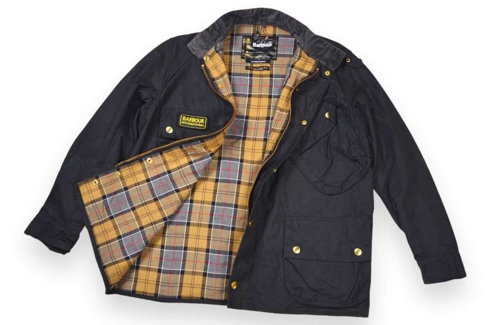 Men's Barbour International Jacket Wax Black England Classic Size 46