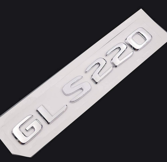 For GLS220 Car Rear Sticker Trunk Emblem Boot Back Letters Silver Chrome