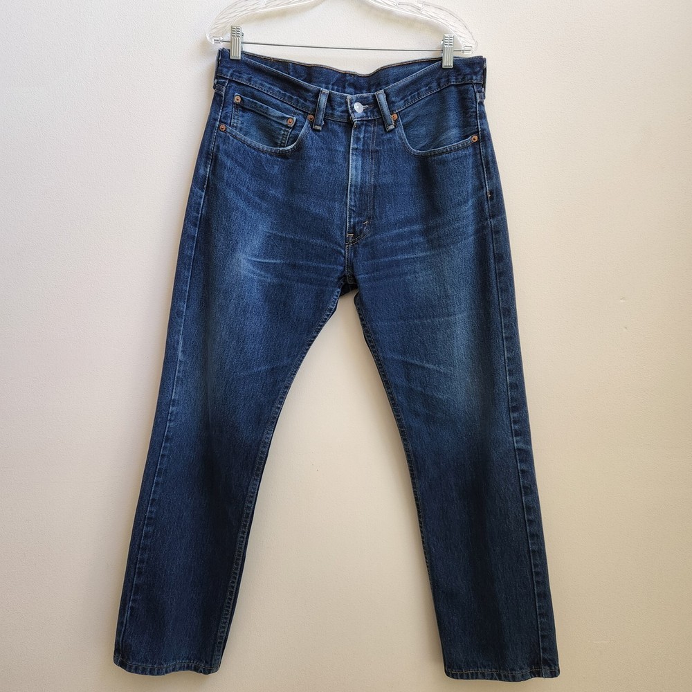 Levi's 505 Mens Jeans Med Wash Straight Leg Sz 34x30 Actual 34.5x29 1/4 Pockets