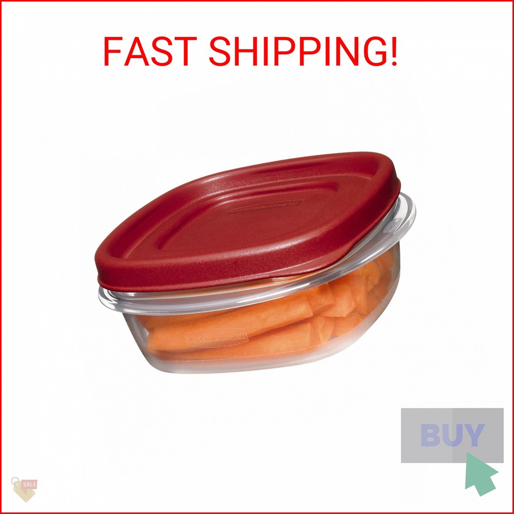 Rubbermaid Easy Find Lids Food Storage Container, 1.25 Cup, Racer Red