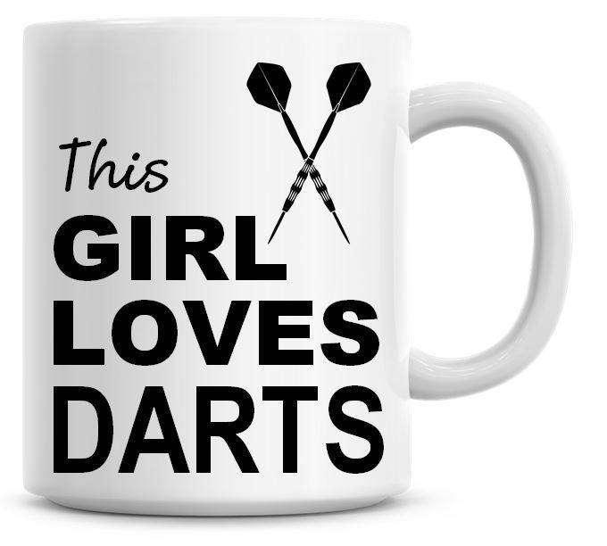 Funny This Girl Loves Darts Personalized Humor Coffee Mug  
