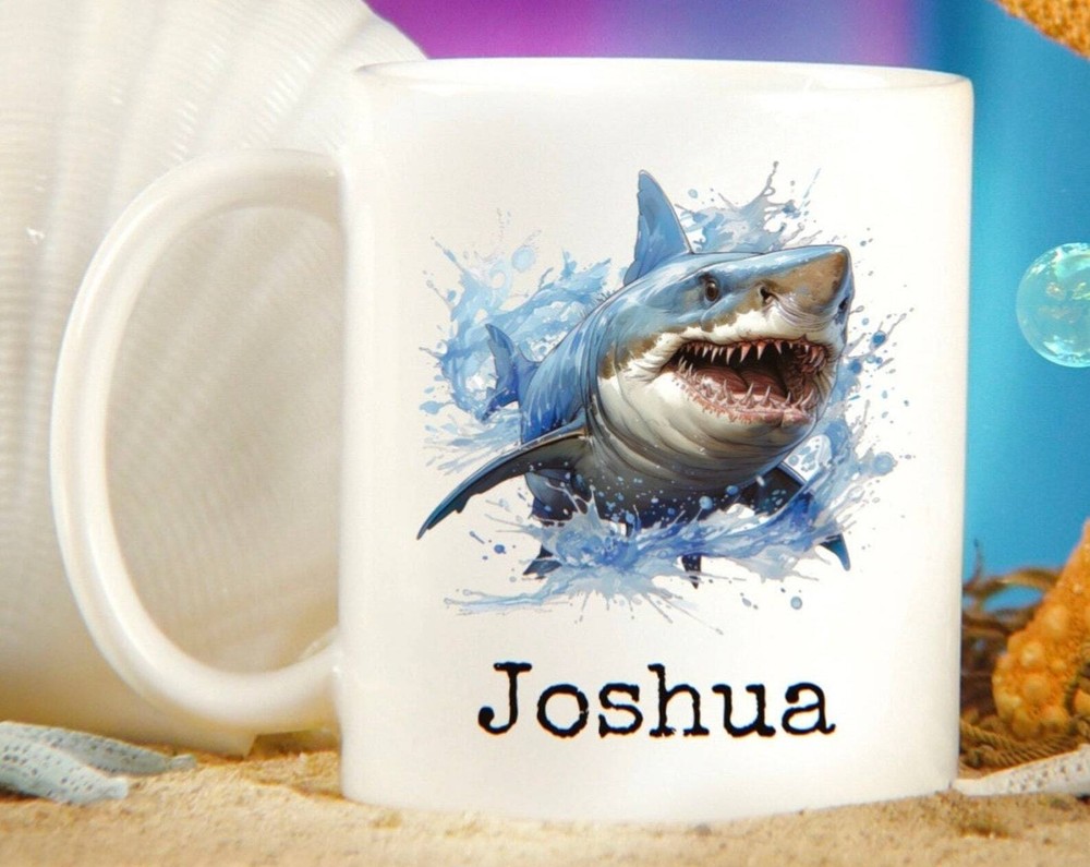 Custom Shark Mug • Shark Gift • Shark Cup • Shark Gifts • Personalized M
